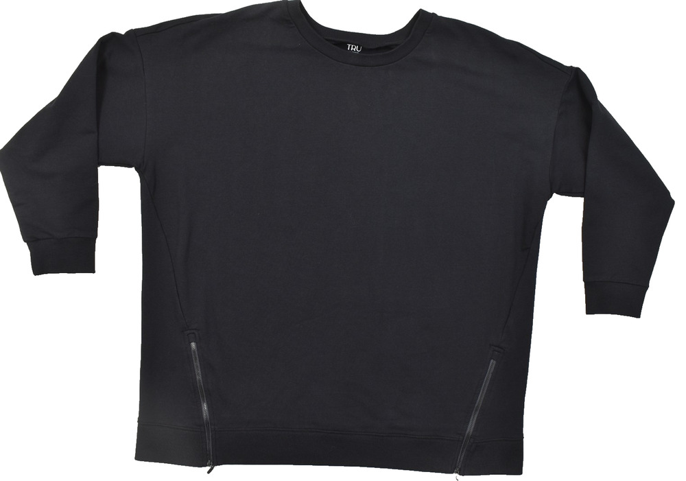 TRU by Torrid Size 2 Black Side Zip Pullover Fleece Sweatshirt Women's Plus 2X